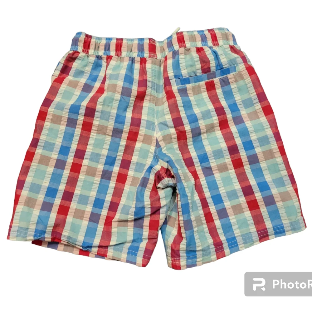 Cat & Jack Boys Swim Shorts Adjustable Lined Plaid Pool Beach Casual Youth 12/14